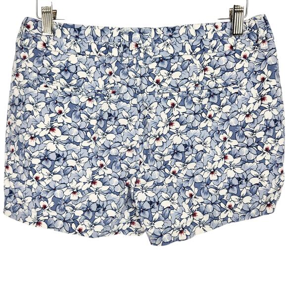 Khakis by Gap City 3 Inch Short Floral Blue White Womens Size 2 - Picture 2 of 4